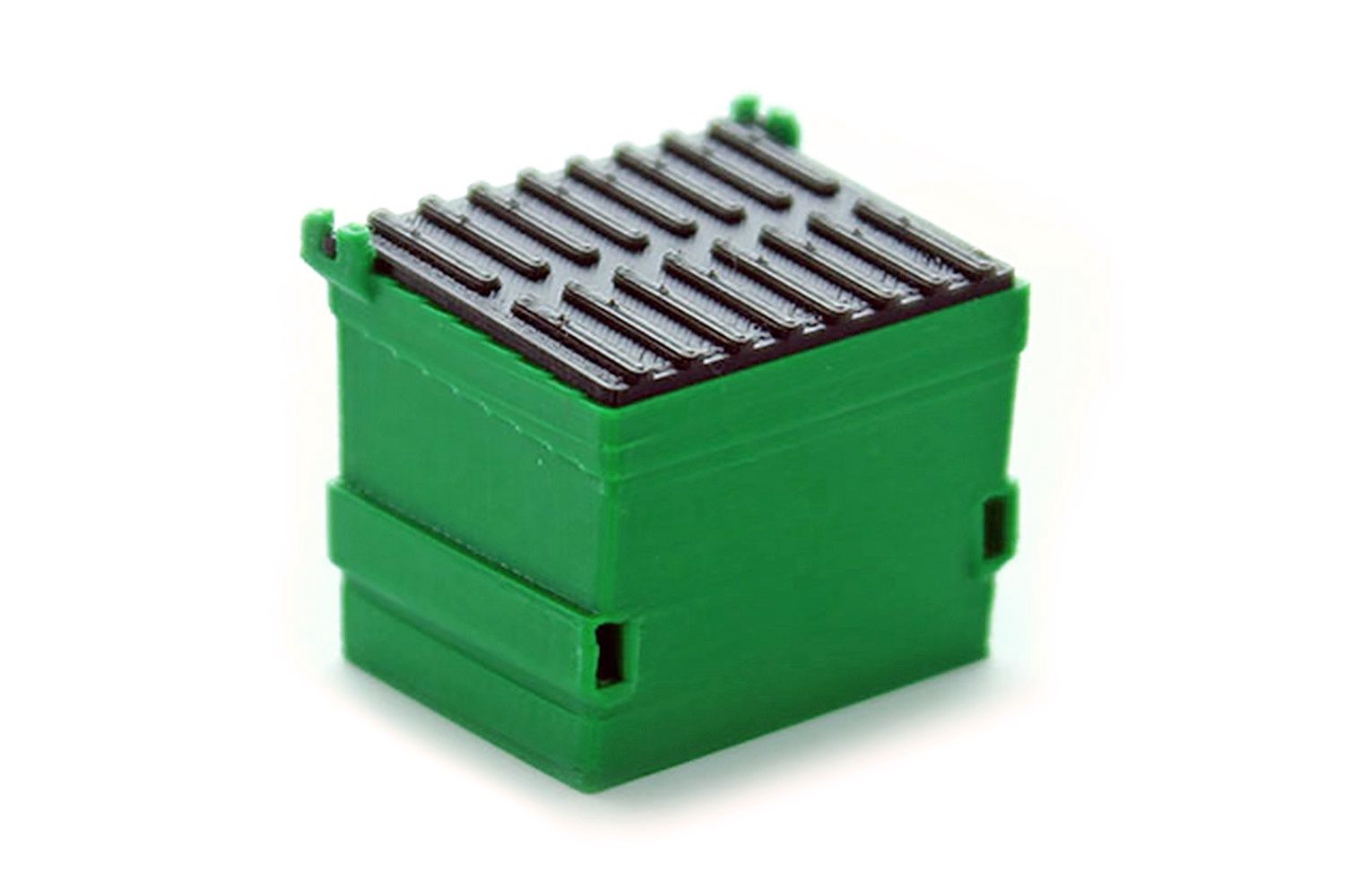 Trash Dumpster w/Removable Lid - Green/Gray