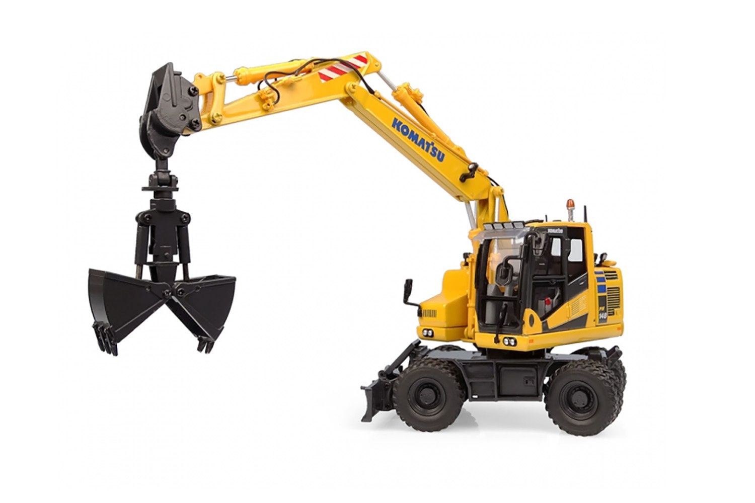 Komatsu PW148-11 Wheeled Excavator w/Bucket &amp; Clamshell