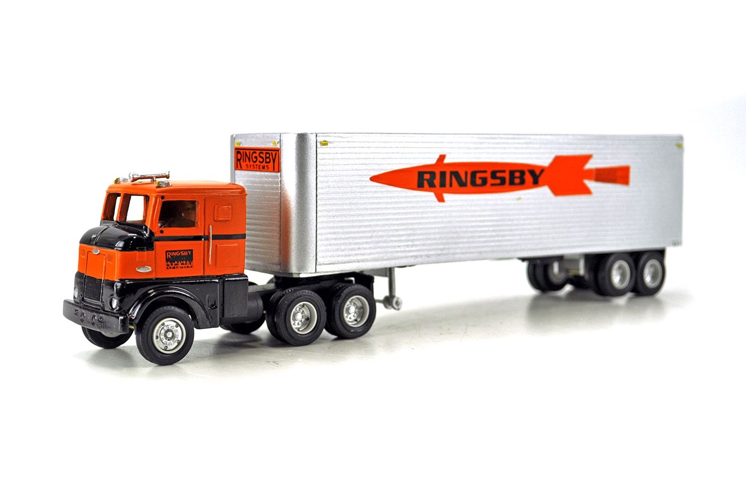 Peterbilt Bubblenose w/Semi Trailer - Ringsby - 1:55