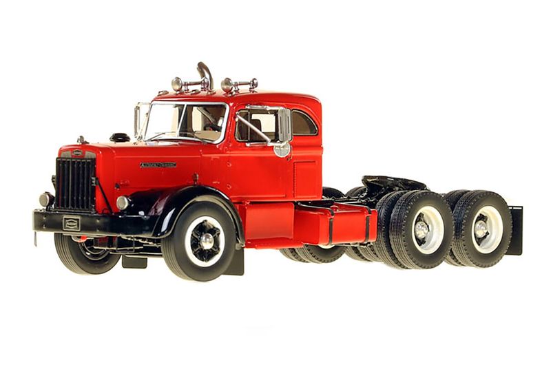 Autocar DC-100T1954 Tandem Tractor w/Sleeper - Red/Black
