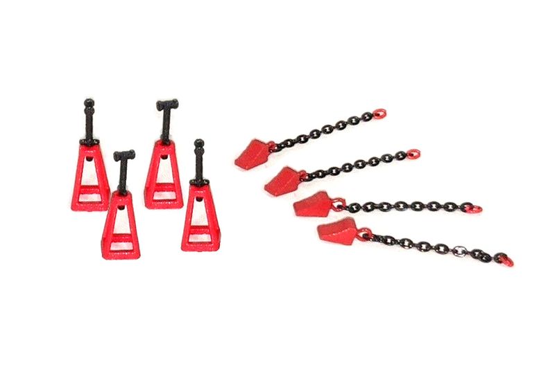 Jack Stands &amp; Wheel Chocks (Set of 4)