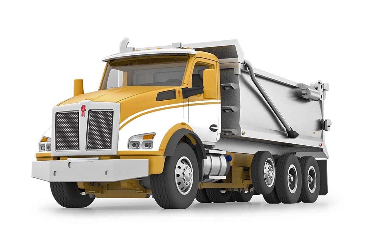 Kenworth T880 Rogue Dump Truck - Yellow/White - 1:64