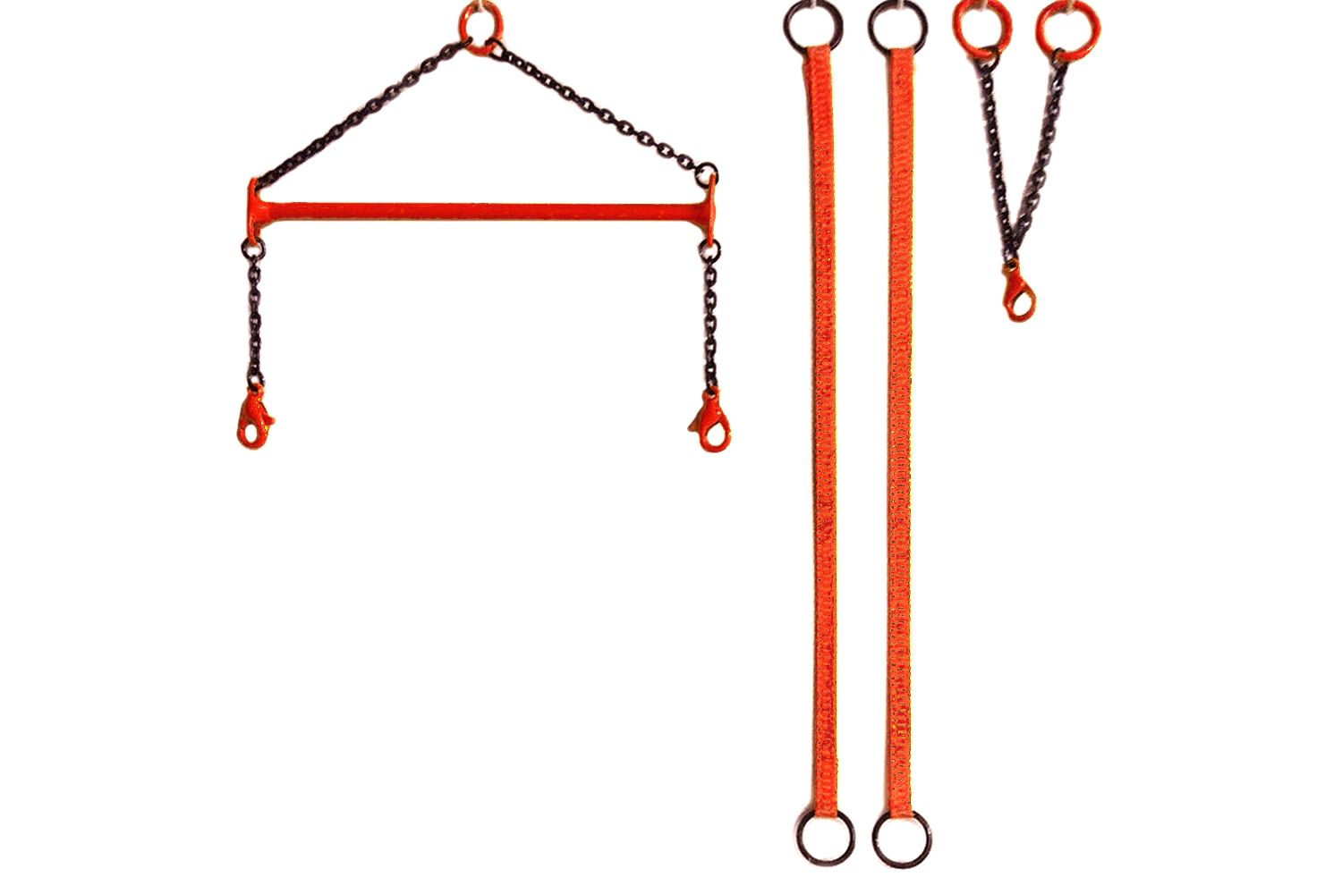 Spreader Bar w/Straps &amp; Siamese Hook Adapter - 1:87, Color: Red
