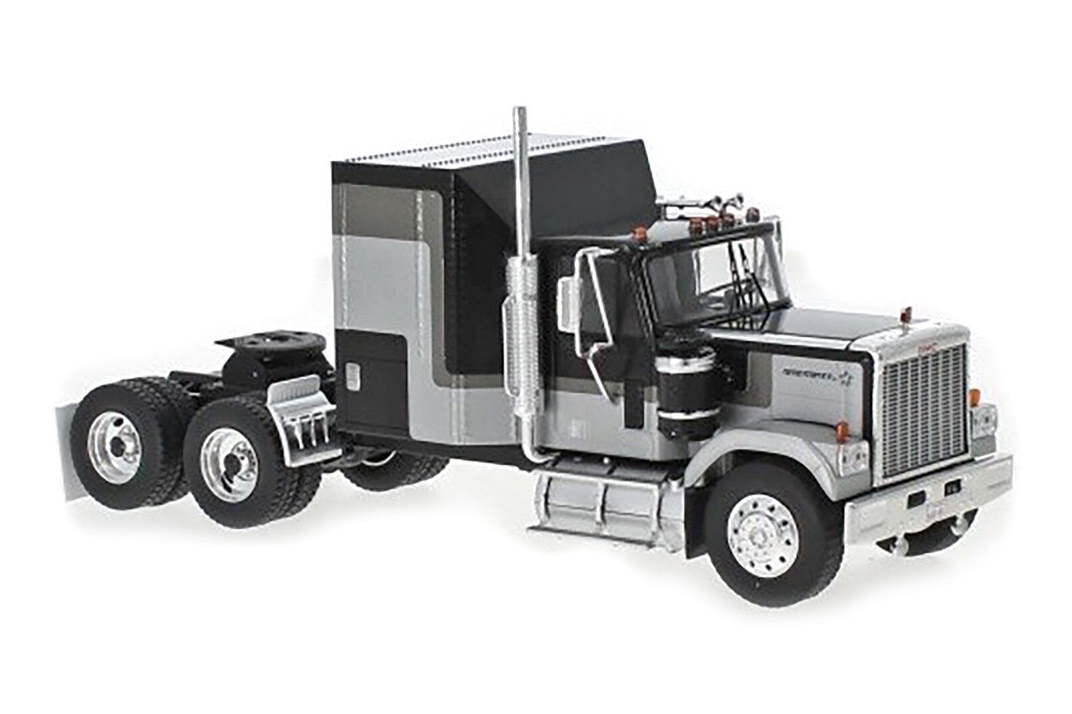 GMC General Tandem Tractor w/Sleeper - Black/Silver - 1:43