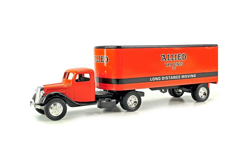 Ford 1937 Truck &amp; Trailer - Allied Van Lines - Bank - 1:64