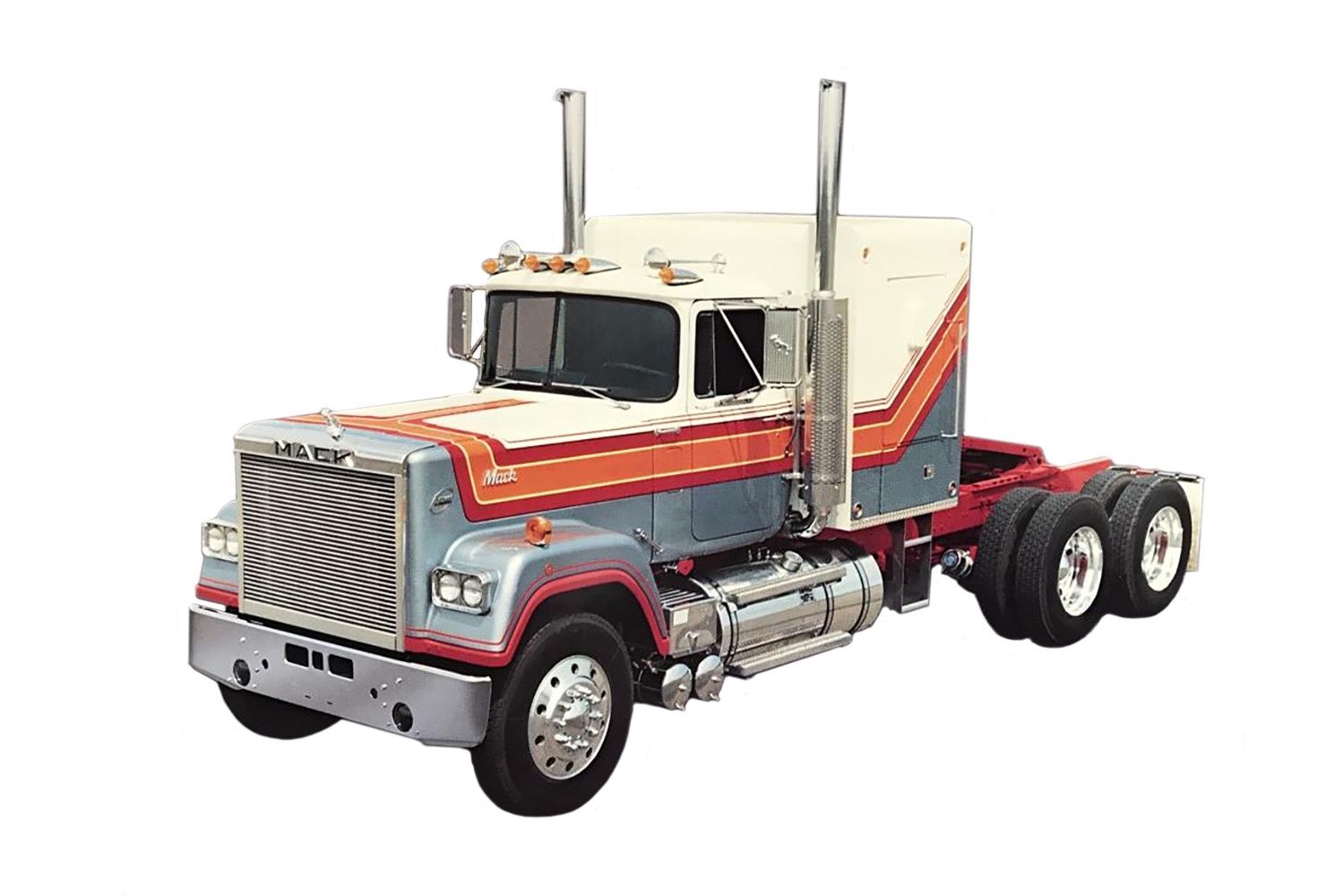 Mack Superliner Demo Tractor - White/Red/Blue