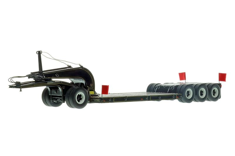 Talbert 60-Ton Cableneck Lowbed w/Single-Axle Dolly - Black w/Gold Pinstripes