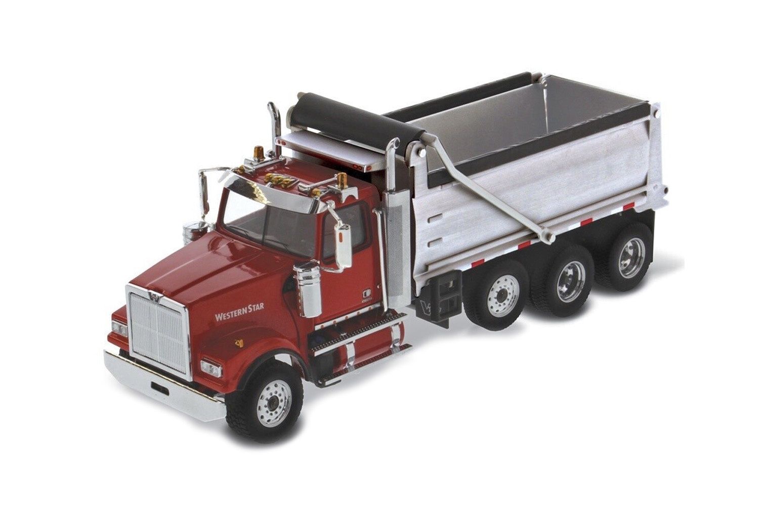 Western Star 4900 3-Axle SF Dump Truck - Red/Silver