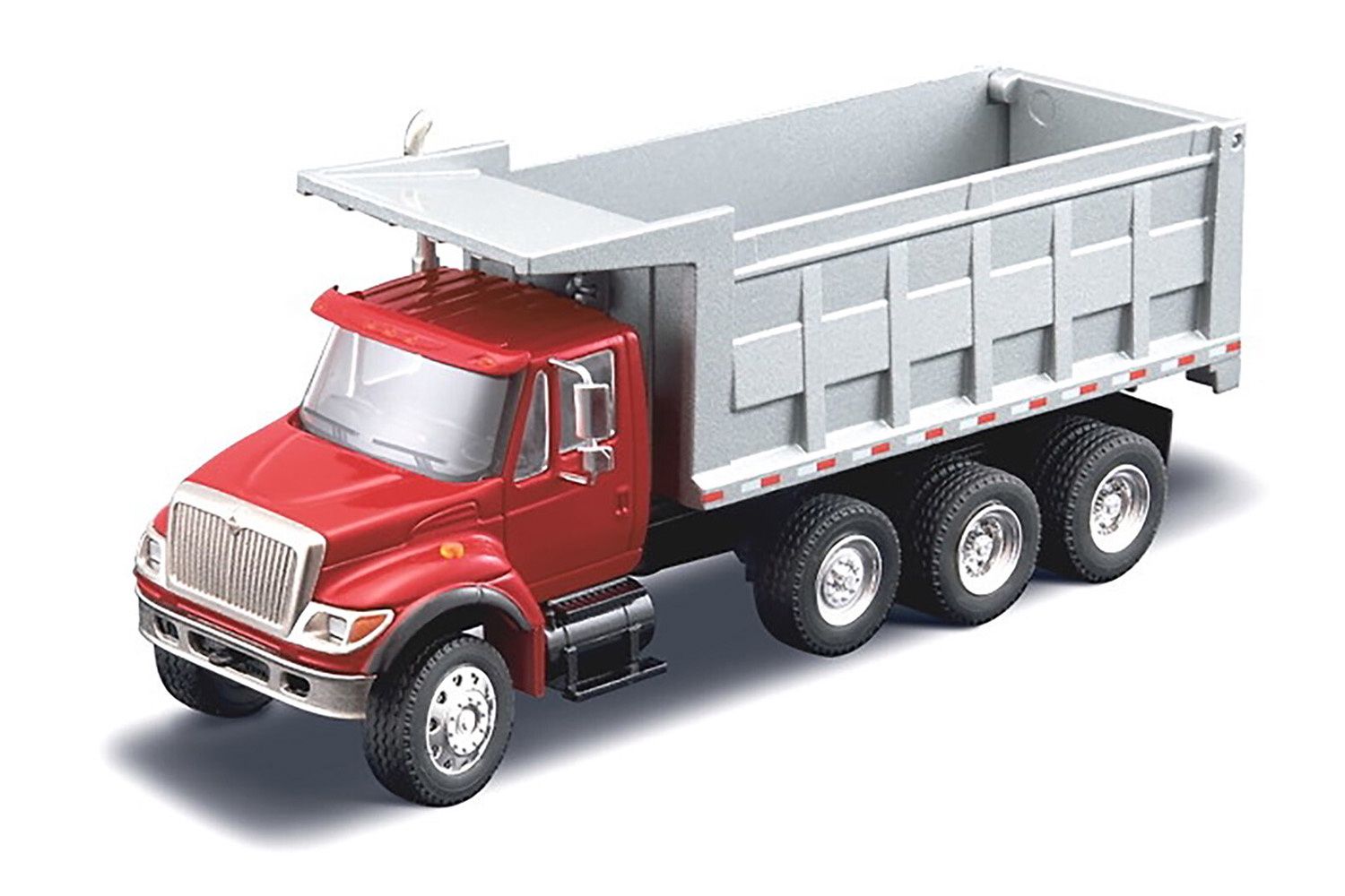 International 7000i Dump Truck- Red Cab/Silver Box