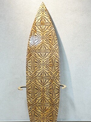 Original Wood Surfboard Art - "Tiki" Design