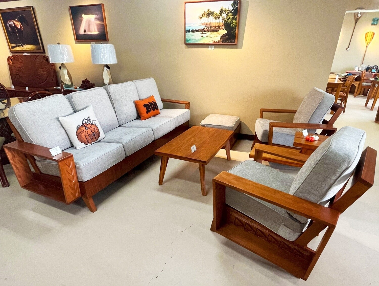 Carved Mahogany 4Seater Sofa