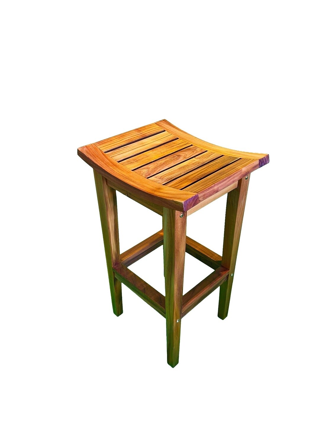 Teak Curved Bar Stools