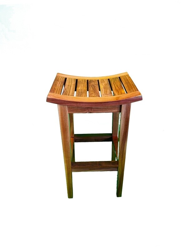 Teak Curved Bar Stools