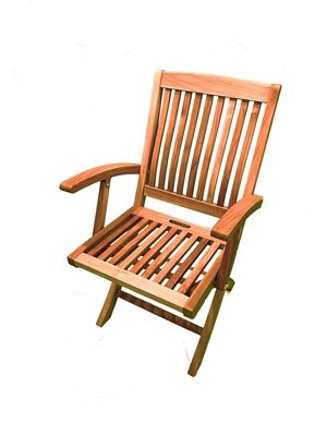 Teak Classic Folding Chair w/ Arms