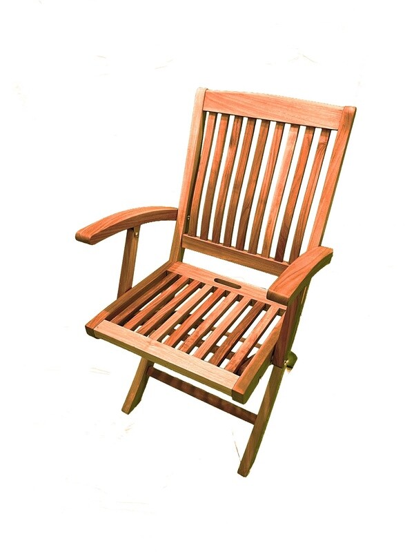 Teak Classic Folding Chair w/ Arms