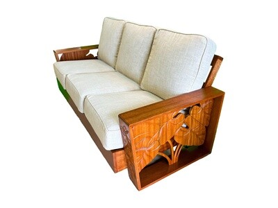 Mahogany Mid-Century 3-Seat Sofa