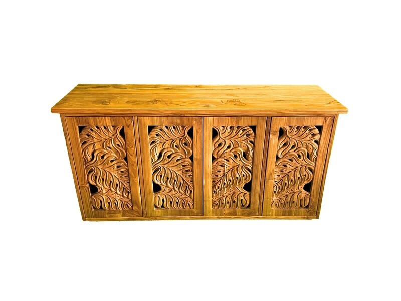 Teak Monstera Cabinet