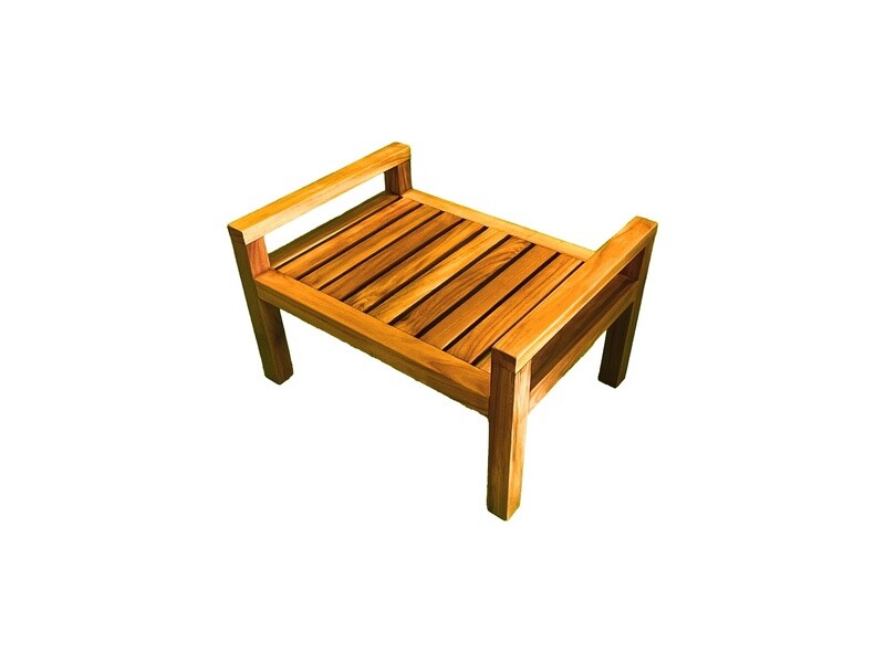 Teak Ottoman, Size: Teak Ottoman 22.5&quot; x 19.5&quot; x 11.5&quot;