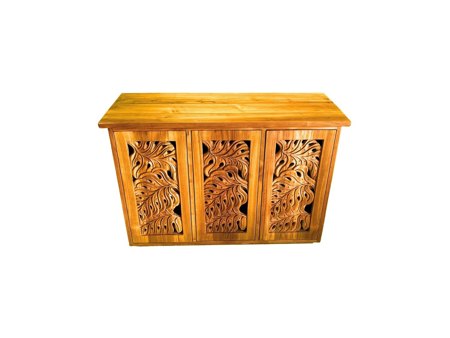 Teak Monstera Cabinet, Size: 3-Door