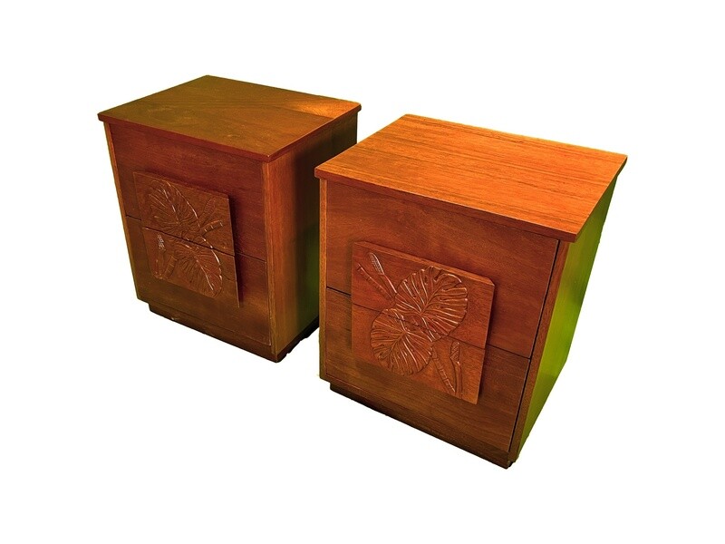 Mahogany 2-Drawer Nightstands (set 2)