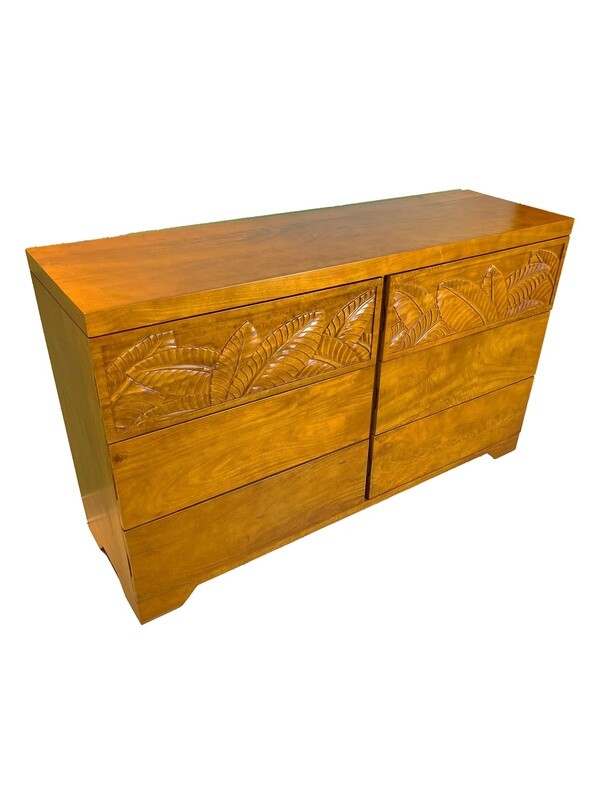 Mango Palm Leaf 6 Drawer Dresser - Papaya stain