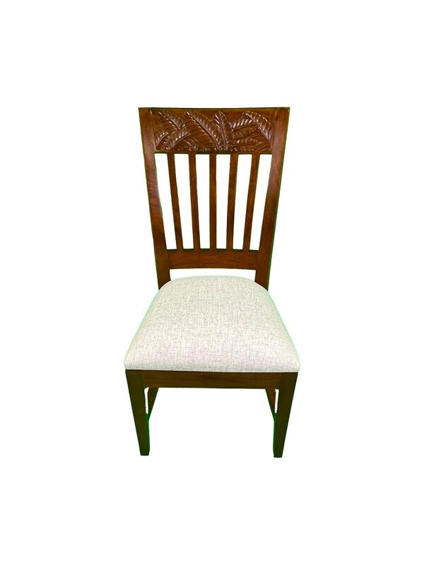 Mango Palm Leaf Dining Chair No Arms - Koa Stain
