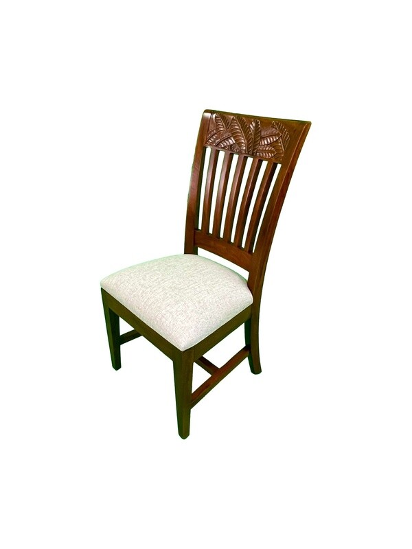 Mango Palm Leaf Dining Chair No Arms - Koa Stain