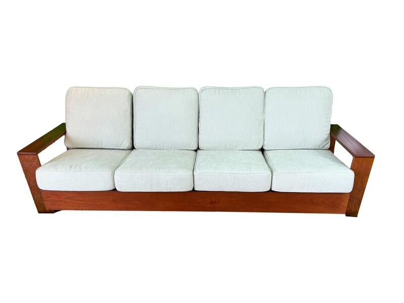 Mahogany Mid-Century 4-Seat Sofa