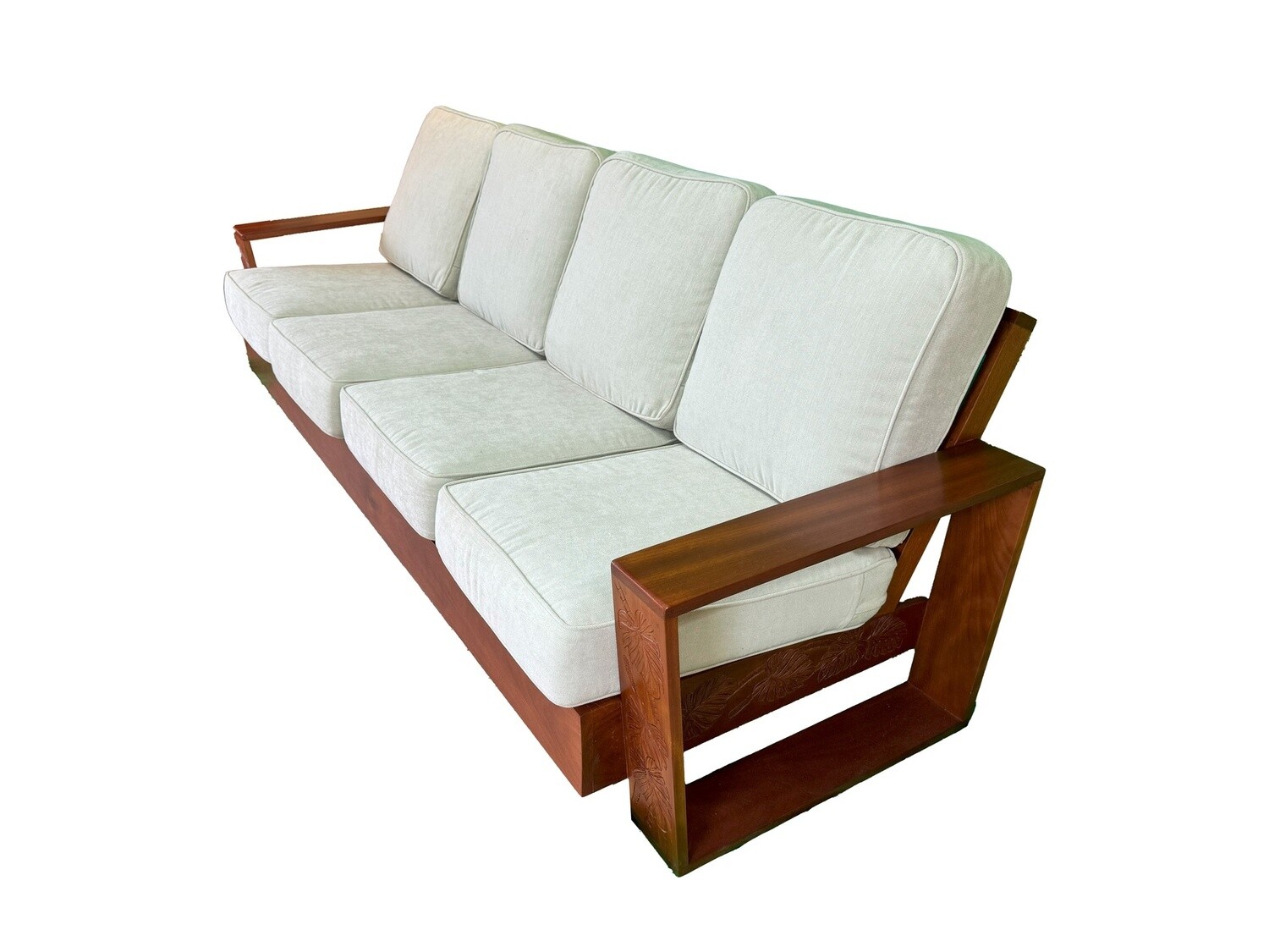 Mahogany Mid-Century 4-Seat Sofa