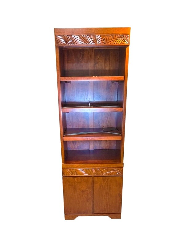 Mango Palm Leaf Media Tower - Koa stain