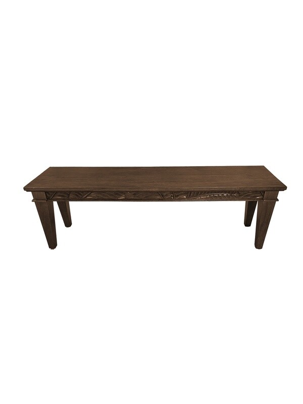 Mango Palm Leaf Dining Bench - Koa stain