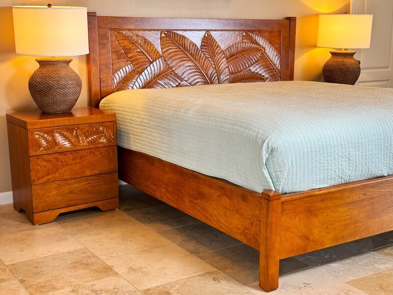 Mango Palm Leaf Platform Bed  - Papaya stain