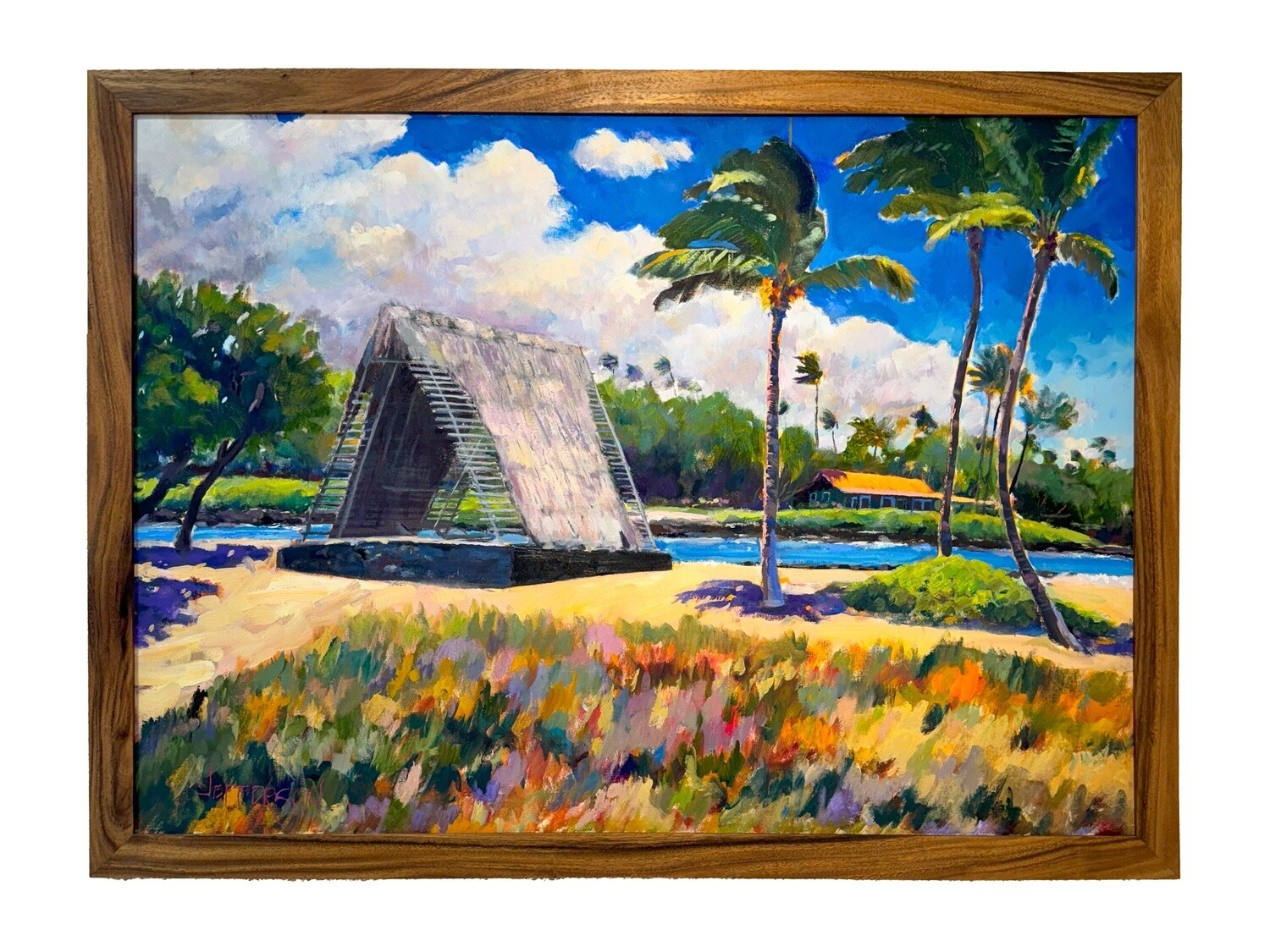 &quot;Paradise Found&quot; - 43&quot; x 33&quot; Original Oil on Canvas with 3&quot; Monkeypod Frame