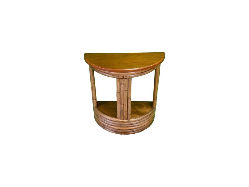 Rattan Halfmoon End Table