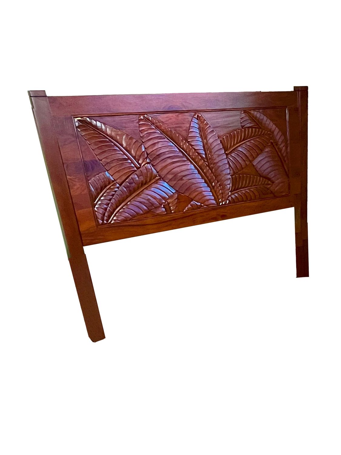 Mango Palm Leaf Headboard Only - Koa stain