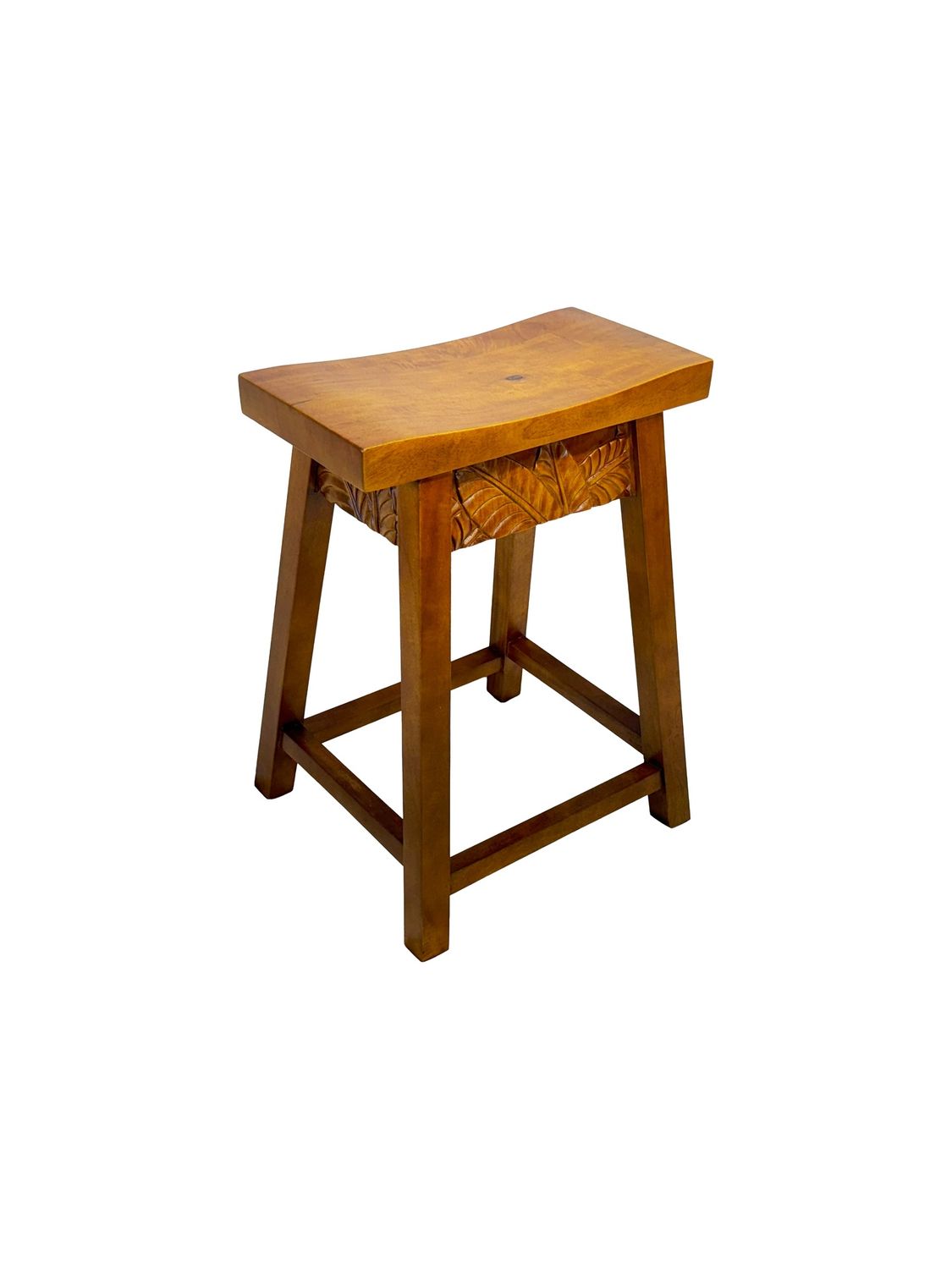 Mango Palm Leaf Saddle Stool - Papaya stain