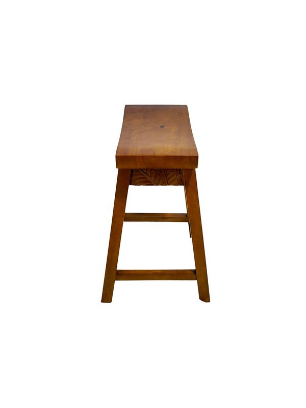 Mango Palm Leaf Saddle Stool - Papaya stain