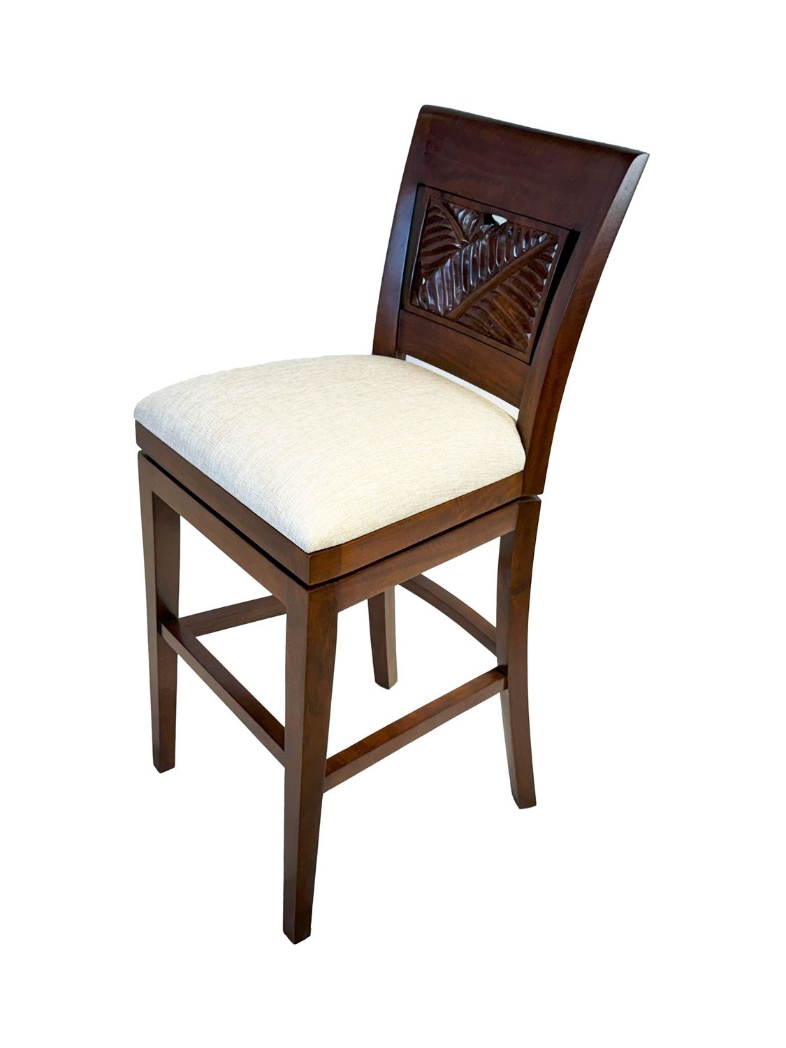Mango Botanical Swivel Pub Chair w/ Fabric - Koa Stain