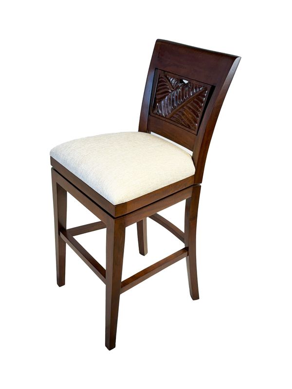 Mango Botanical Swivel Pub Chair w/ Fabric - Koa Stain