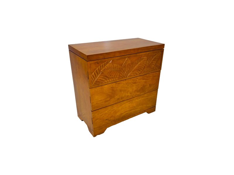 Mango Palm Leaf 3 Drawer Chest - Papaya stain