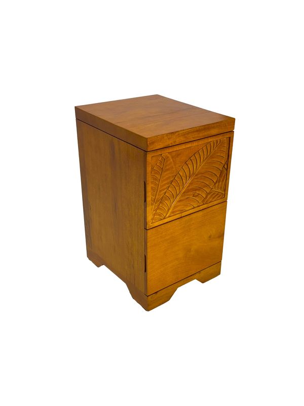 Mango Palm Leaf File Cabinets w/ 2 Drawers - Papaya stain