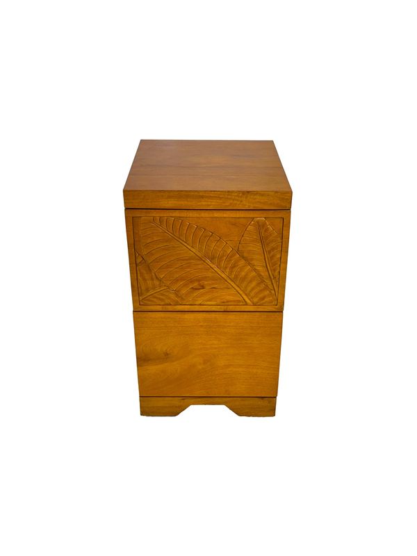 Mango Palm Leaf File Cabinets w/ 2 Drawers - Papaya stain
