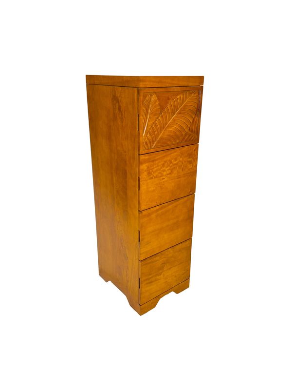 Mango Palm Leaf File Cabinet w/ 4 File Drawers - Papaya stain