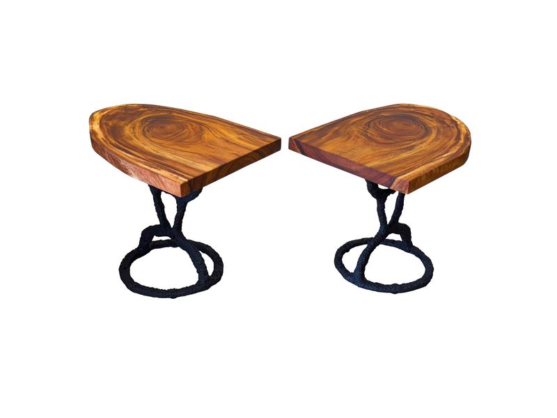 Monkeypod Petro  Man (Pair) End Tables/Coffee Table Combo