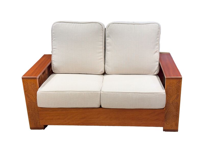 Mahogany Mid-Century 2-Seat Sofa