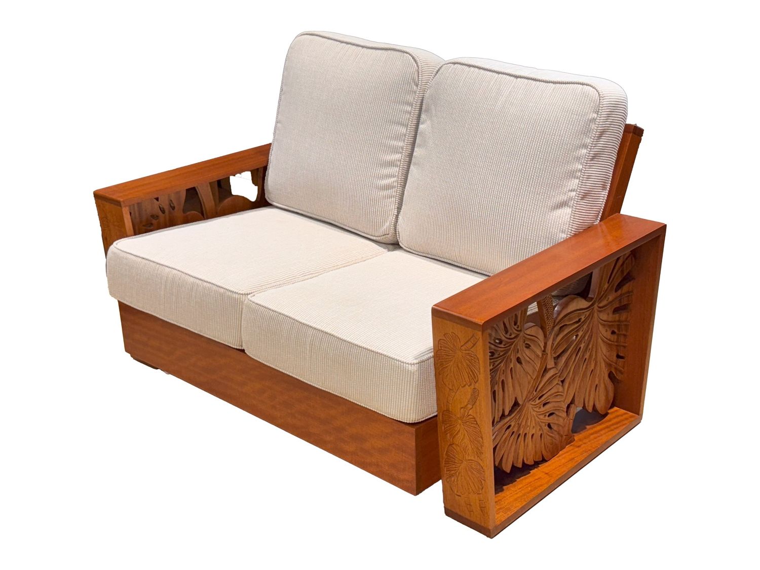 Mahogany Mid-Century 2-Seat Sofa