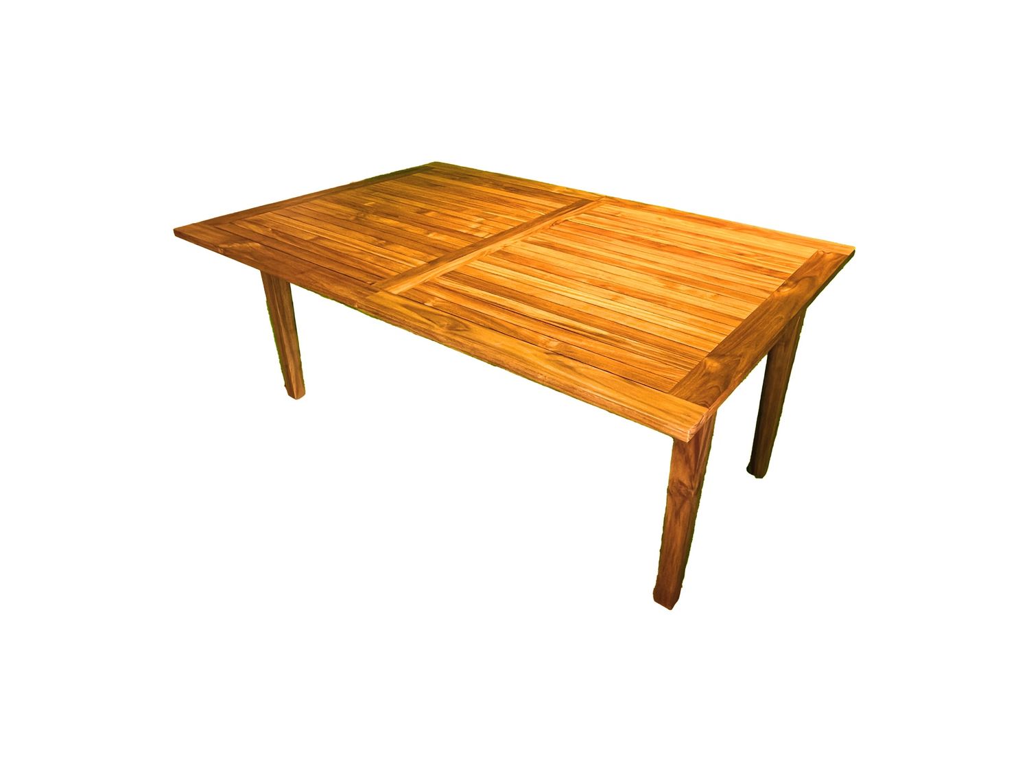 Teak Rectangle Extendable Dining Table, Size: 6' x 4' extends to 8'