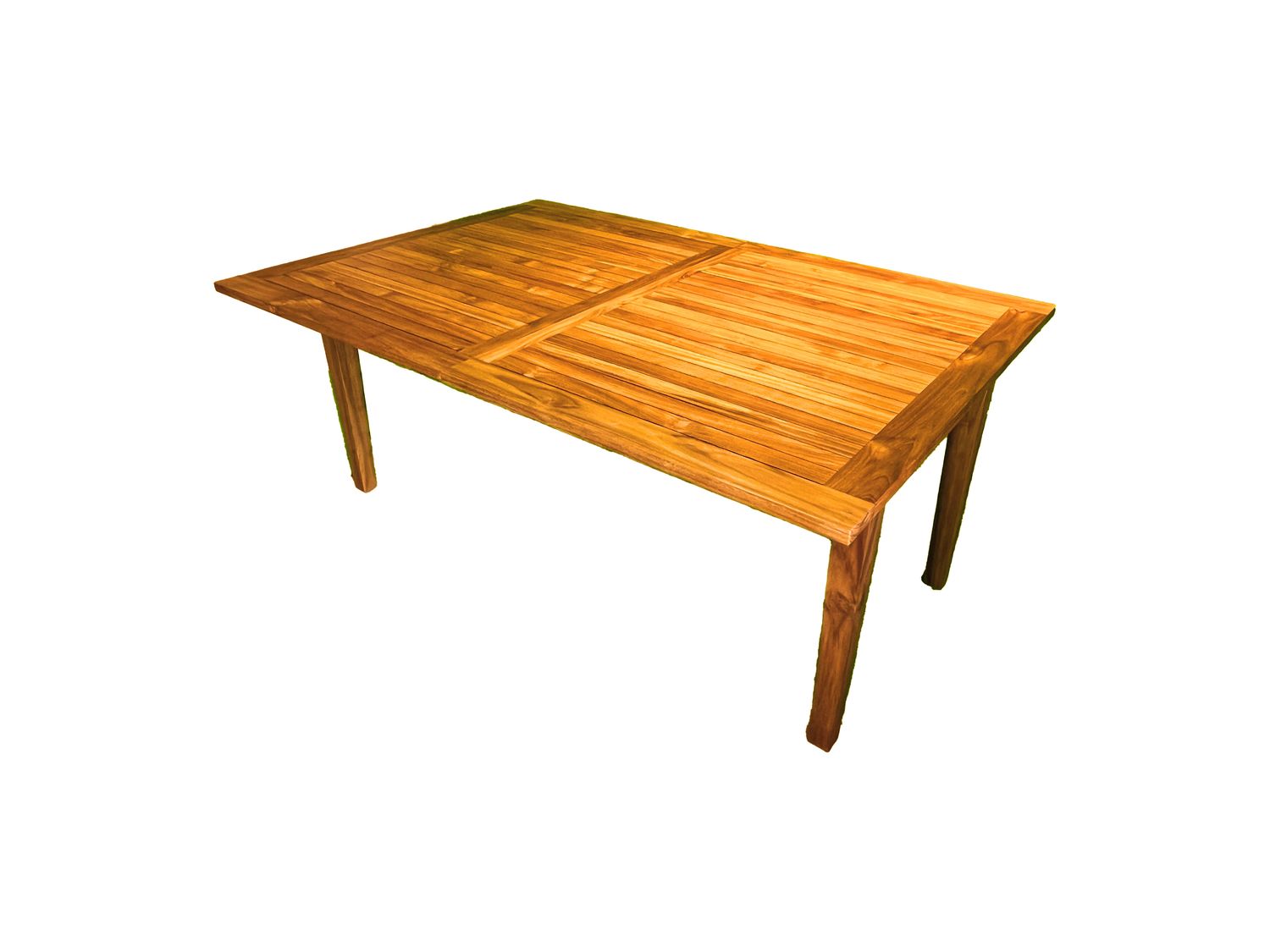 Teak Rectangle Extendable Dining Table, Size: 6' x 4' extends to 8'