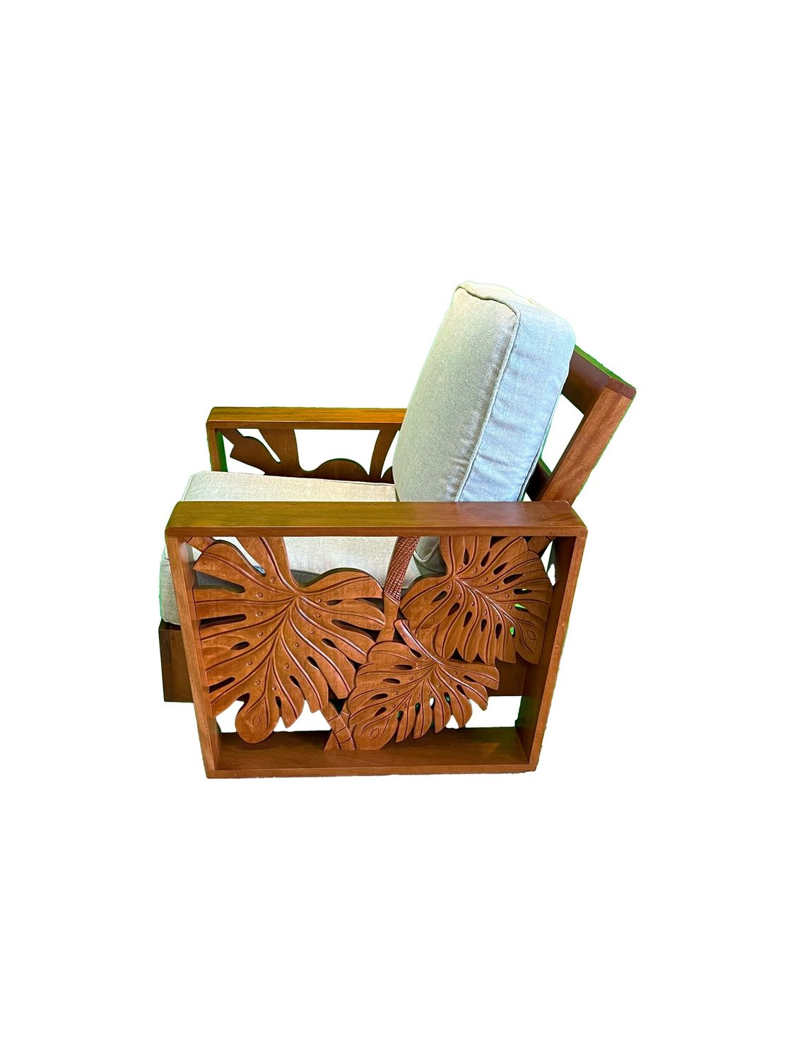 Mahogany Mid-Century Chair, Design: Monstera - Fully Carved