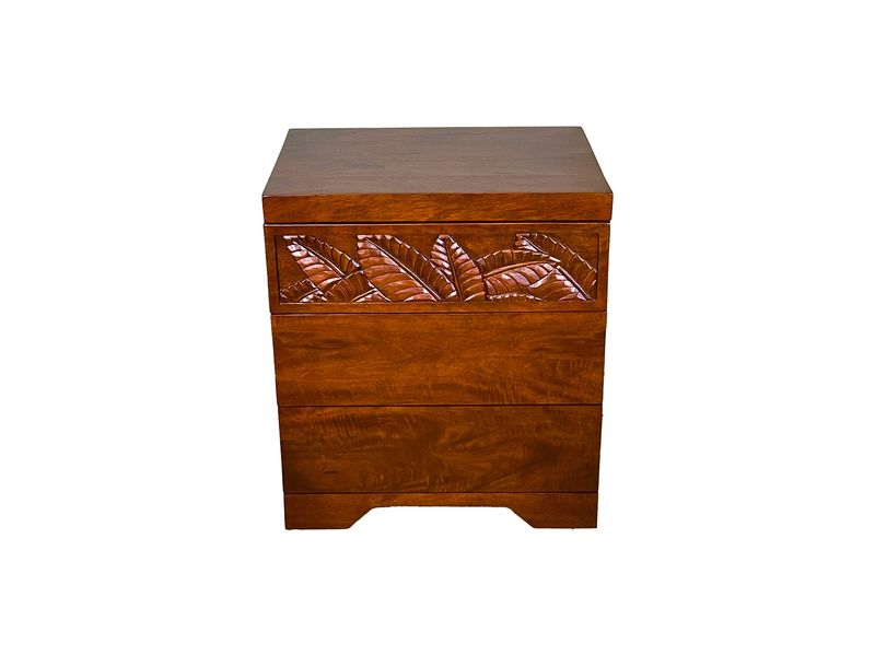 Mango Palm Leaf Nightstand - Koa stain